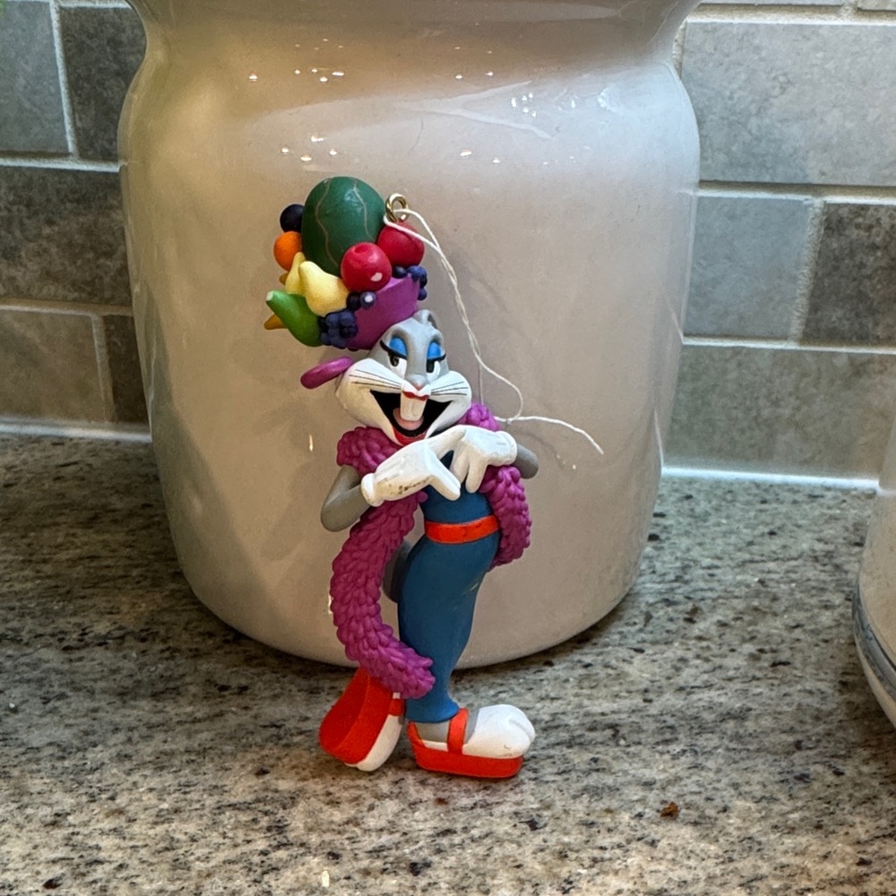 Bugs Bunny Christmas ornament with Fruit Hat